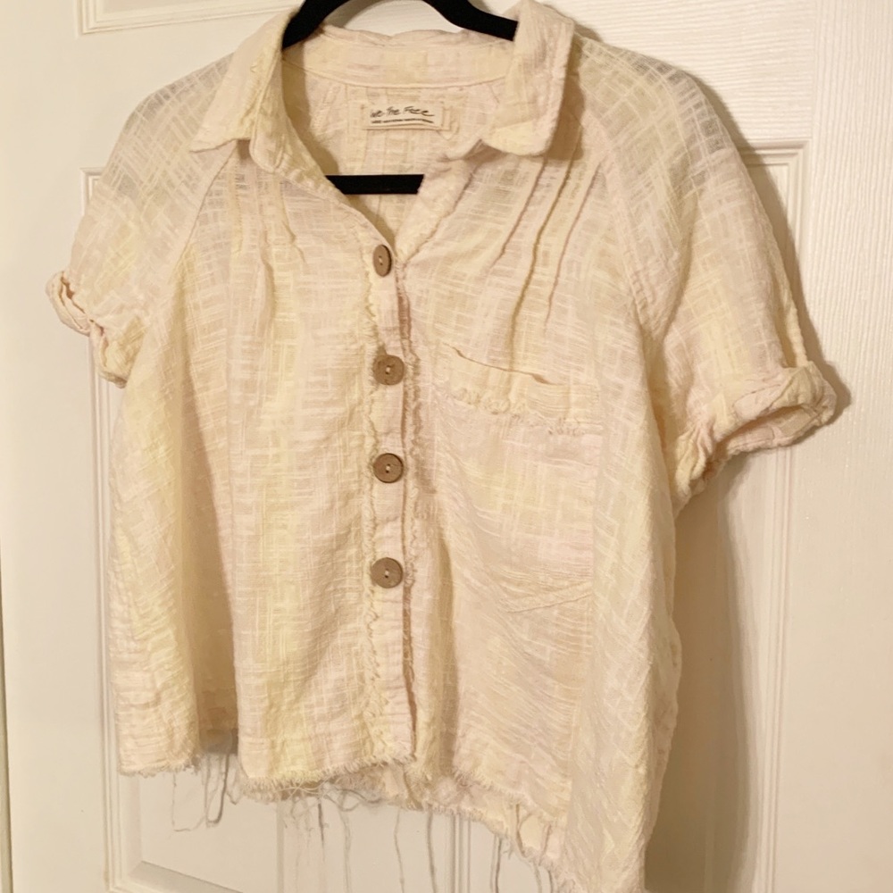 We the Free Short Sleeve Button-Down Top